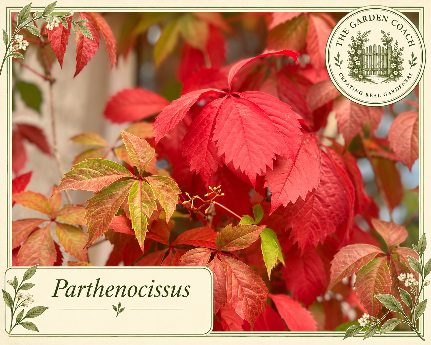 Autumn Parthenocissus Botanical Card